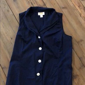Sleeveless dress blouse navy blue new condition